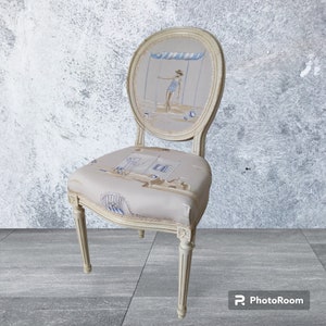 Lot de 20 chaises médaillon Louis XVI Tissu Beige