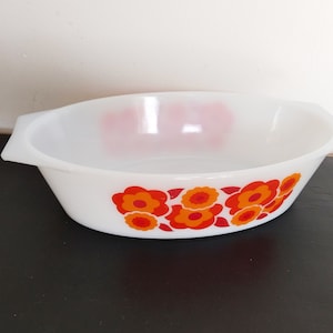 Cocotte Arcopal Vintage – Décor Fleuri, Blanc, Plat à Four Ovale