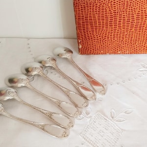 Vintage French silver dessert spoons