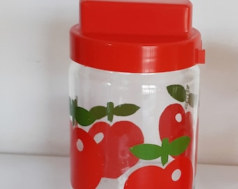 Henkel canning jar, red, vintage French