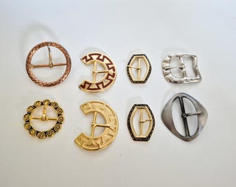 Antique belt buckles, bag buckles, gold-plated hardware, vintage haberdashery
