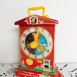 Vintage Fisher Price Musical Clock, circa 1962; Vintage