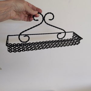 Spice rack in black openwork metal, Mategot style image 3