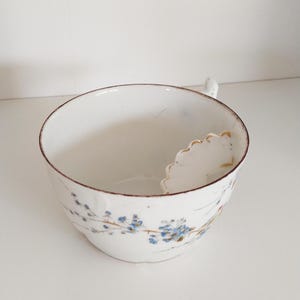 Antique French Limoges porcelain mustache cup, tea cup