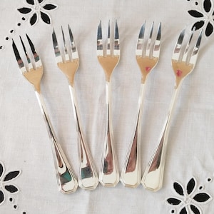 Cake or dessert forks, Christofle, America, silver plated metal, vintage French