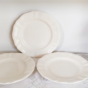 Dessert plates in Terre de Fer earthenware from Sarreguemines, Digoin, vintage antique French