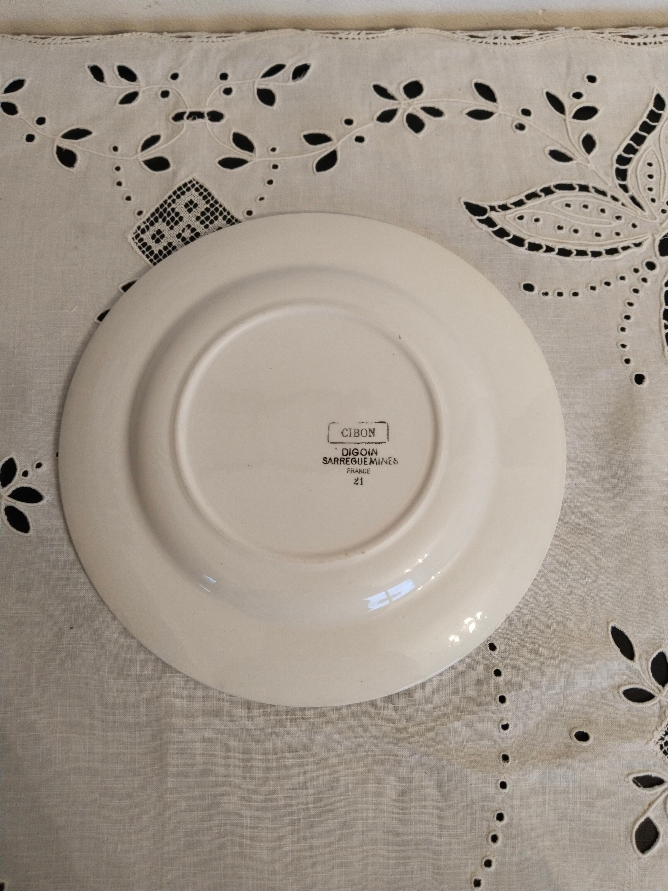 Sarreguemines Earthenware Dinner Plate, Digoin, Cibon Pattern - Etsy