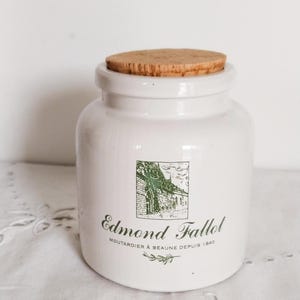 Canning pot, mustard pot, old stoneware, antique pottery, vintage French