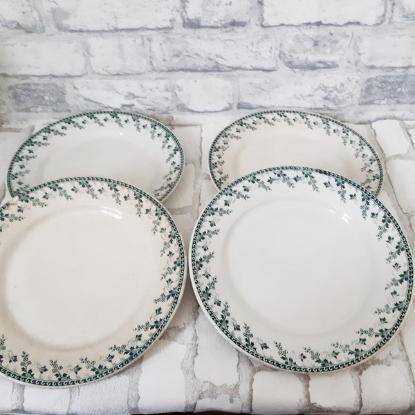 Assiettes plates en faïence de Gien , Montigny, terre de fer ,vintage français , années 50