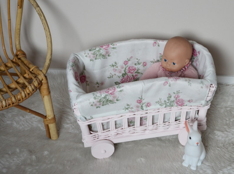rattan doll cradle