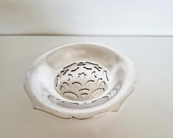 Vintage Coquillor silver-plated metal butter dish, 1950s, butter mold