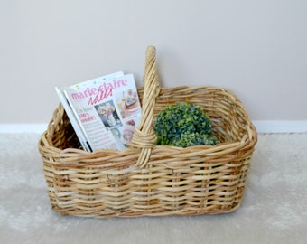 Great old market basket, vintage, wicker and rattan basket