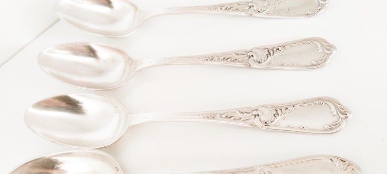 Vintage French silver dessert spoons image 4