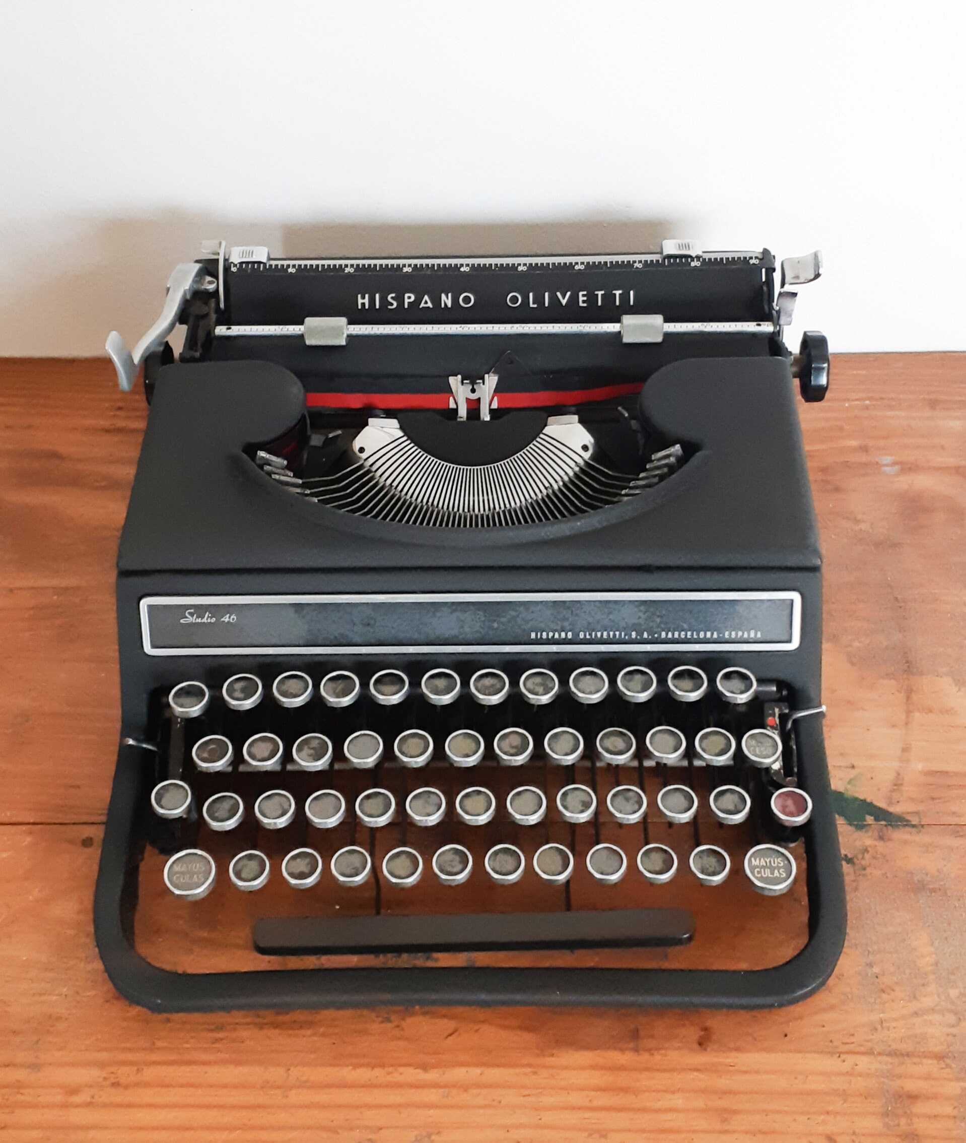 Machine à Écrire Hispano Olivetti , Studio 46 Fonctionnelle Vintage, Années 50