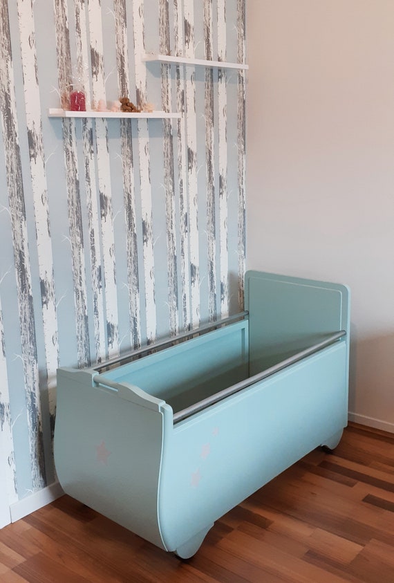 vintage wooden crib