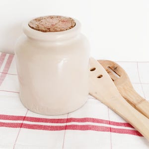 Canning pot, Lab Lagny pot, old stoneware, antique pottery, vintage French