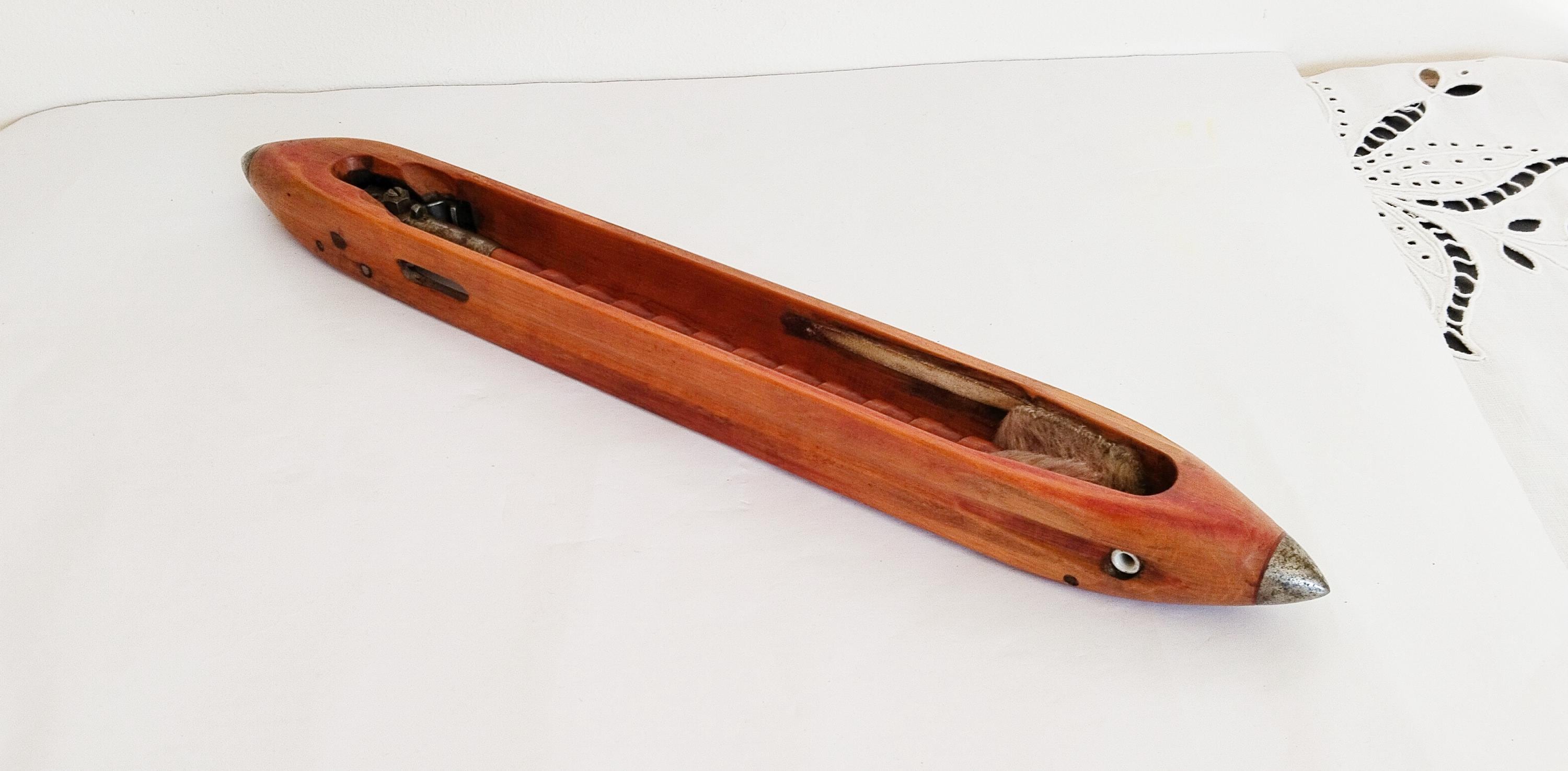 Vintage, antique, wooden weaver's shuttle for loom
