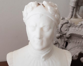 Alabaster man bust, vintage French, statue