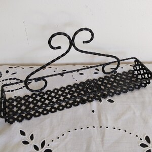 Spice rack in black openwork metal, Mategot style image 2