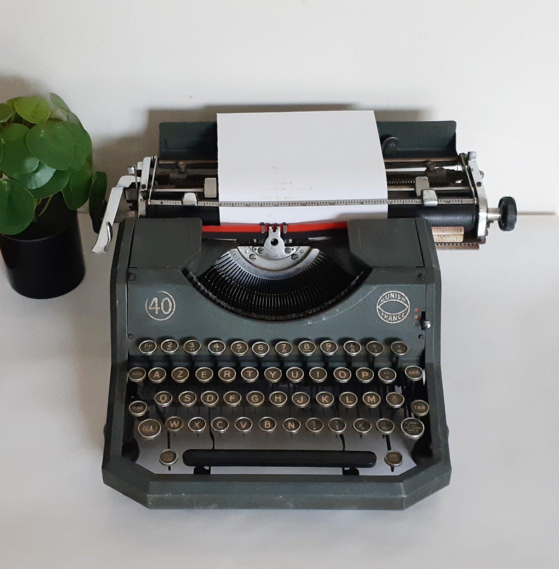 Machine à Écrire Vintage Rooy Kaki , Fonctionnelle , Vintage