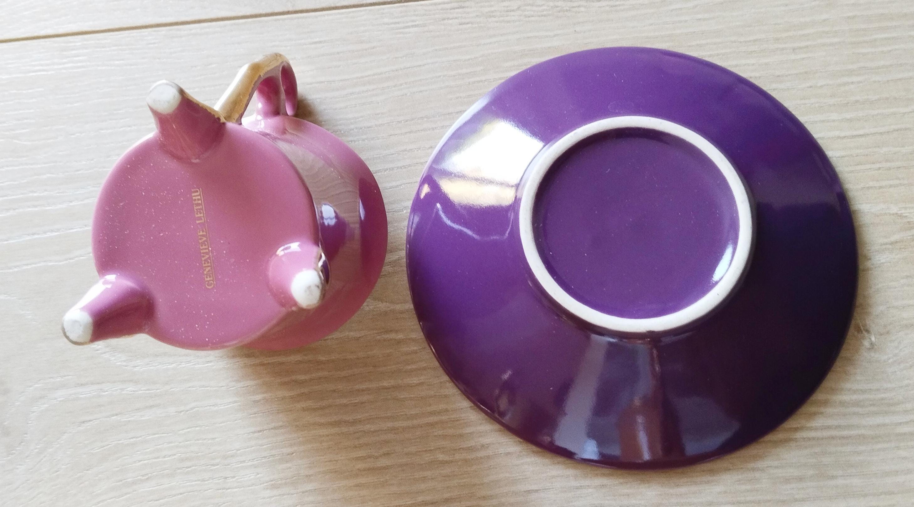 Lot Geneviève Lethu : 5 Tasses à Café Et 6 Sous-tasses + Bol - Multicolore