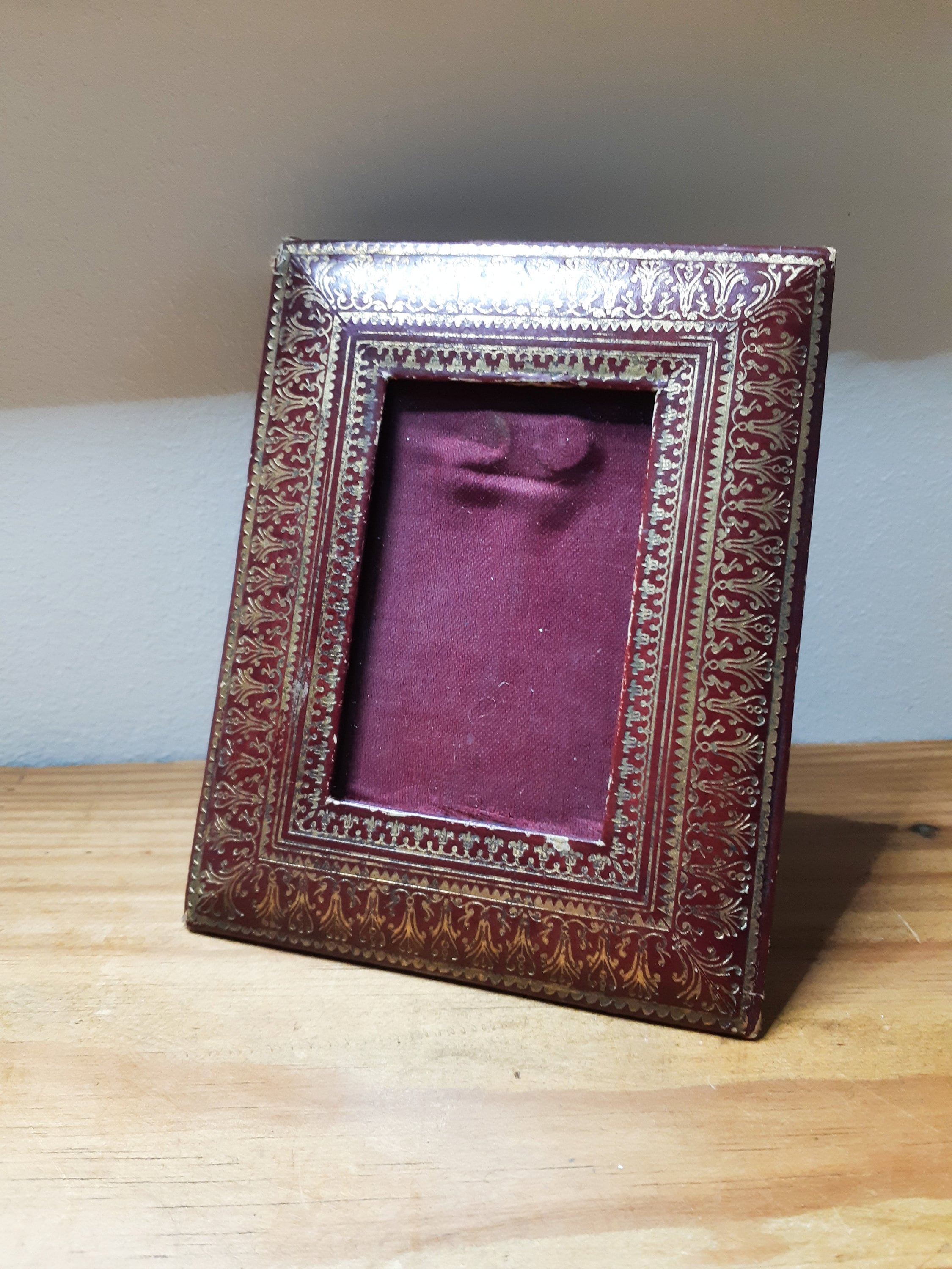 Antique French Red and Gold Leather Photo Frame, 1940s - Etsy Canada