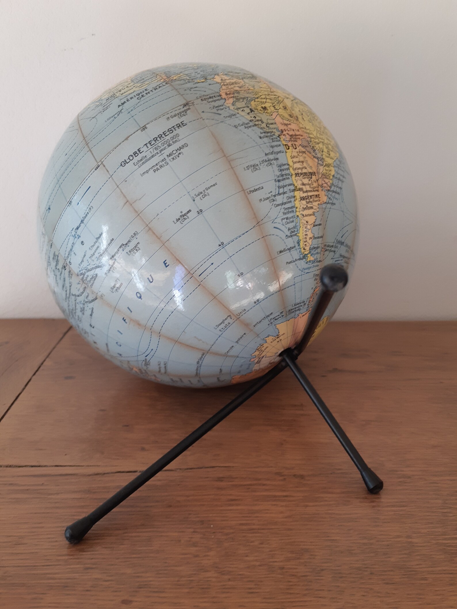 Cardboard globe Michard vintage French Etsy