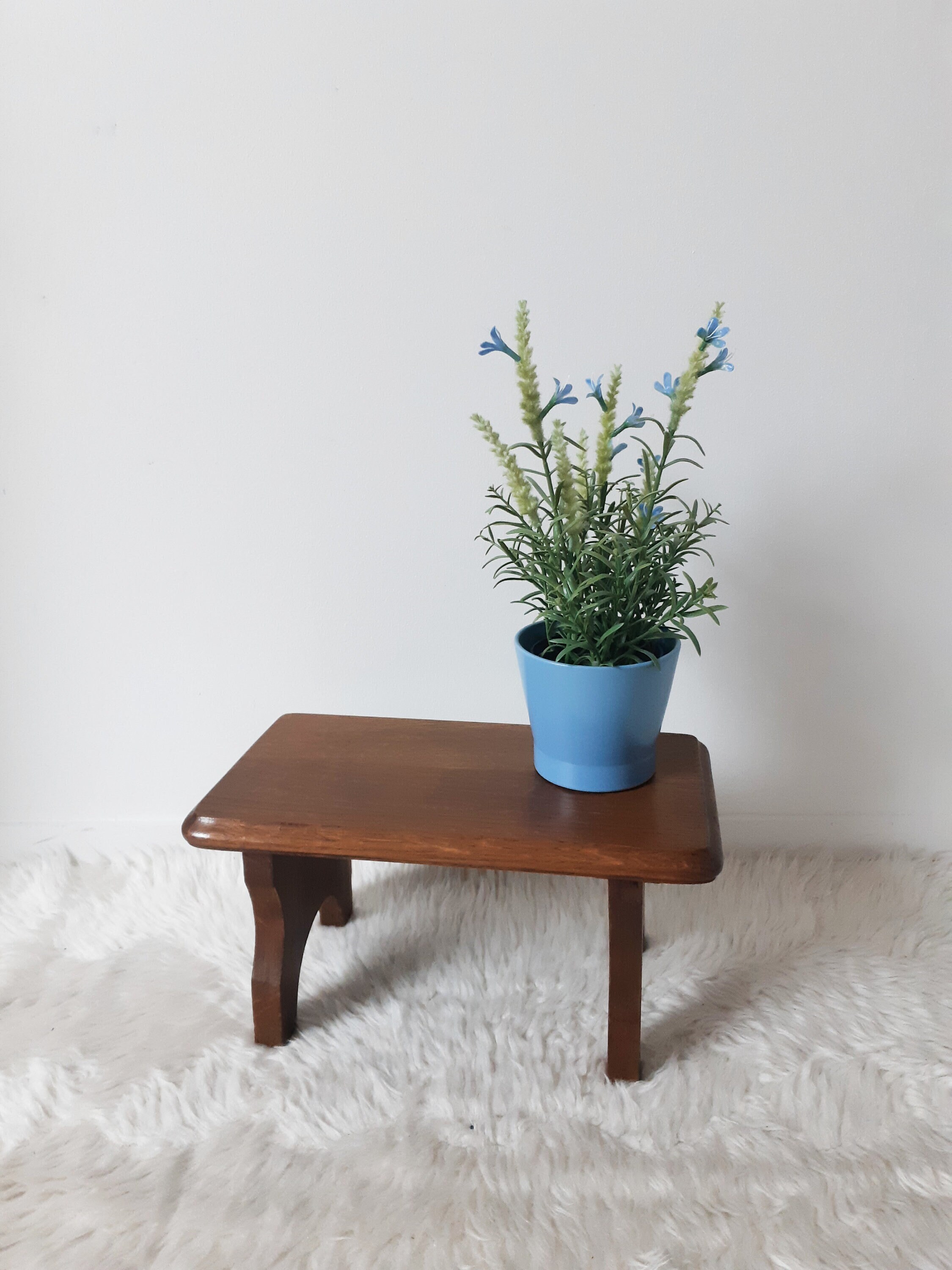 Small Wooden Bench French Vintage Plant Holder Etsy