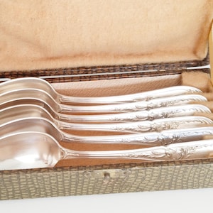 Vintage French silver dessert spoons