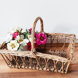 Rattan basket, fruit basket, vintage French