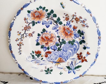 GIEN 陶器製 牡丹花柄デザイン 大皿 直径31cm GIEN 陶器製 牡丹花柄