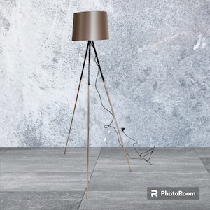 Black and brass telescopic tripod, vintage, 1950s, Christian Ghion style