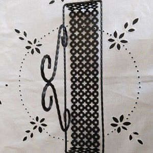 Spice rack in black openwork metal, Mategot style image 4