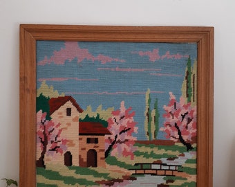 Tapestry, canvas, embroidery, frame
