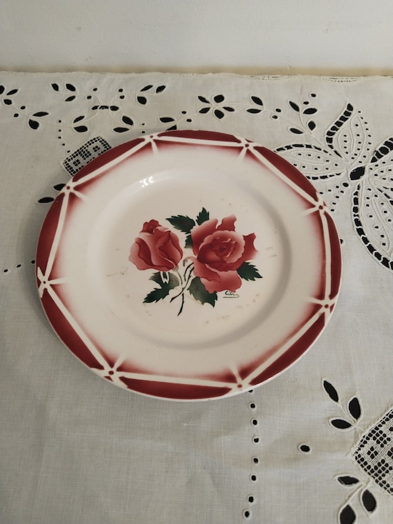 Sarreguemines Earthenware Dinner Plate, Digoin, Cibon Pattern - Etsy