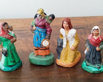 Lot De 6 Santons Droguet & De Malville - Terre Cuite Peinte à La Main - Neufs