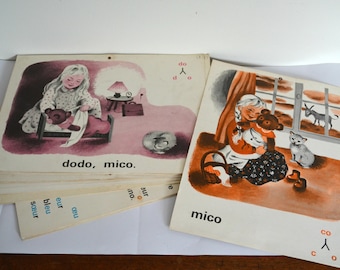 Vintage school posters (25), “Mico” reading method, 70s