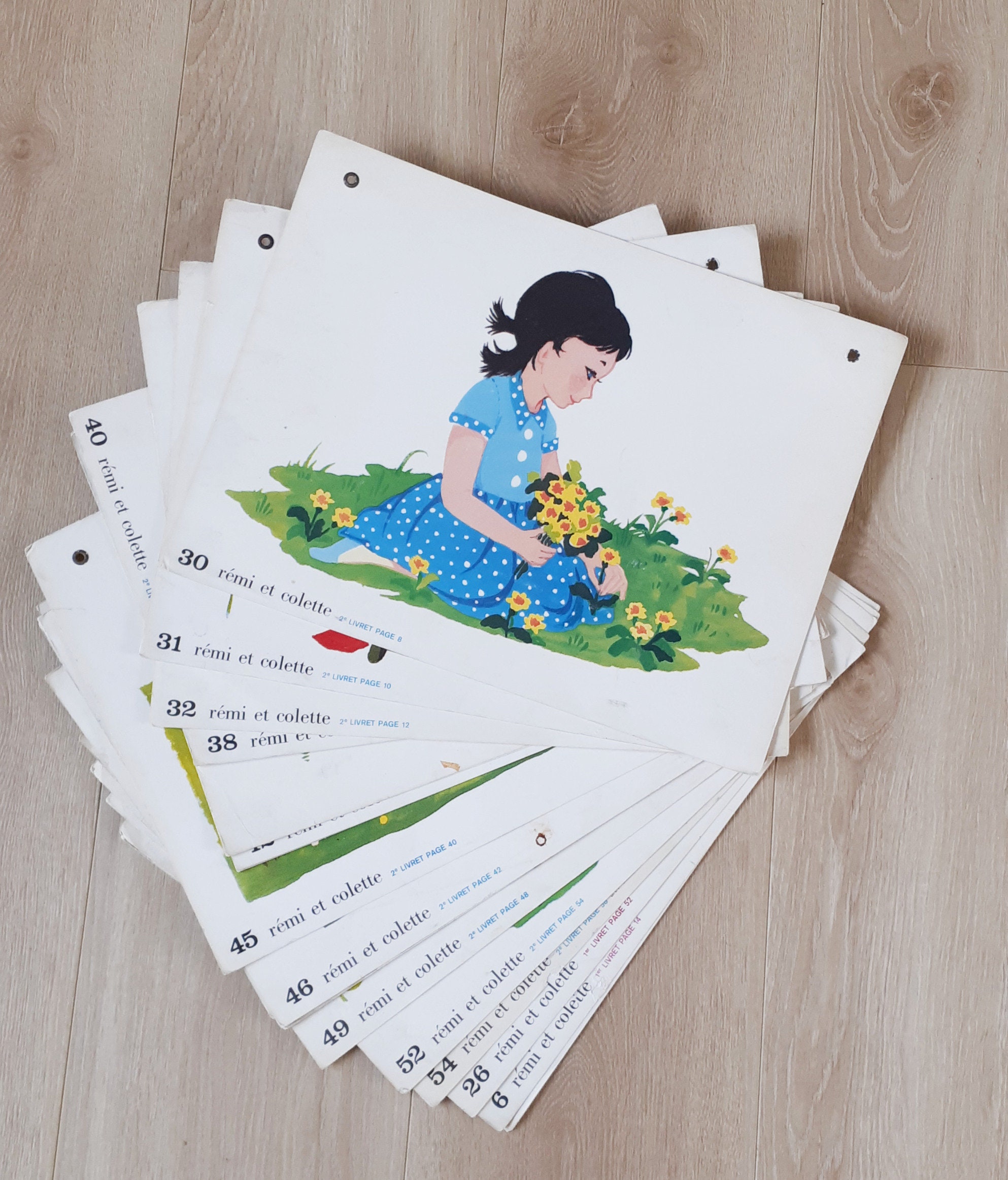 Affiches Scolaires | 20 Vintage , Méthode de Lecture Rémi et Colette Années 70