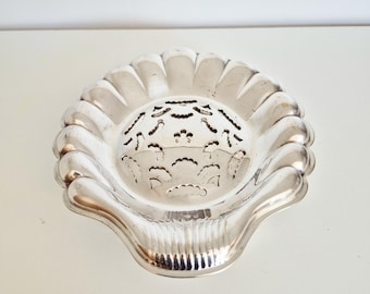 Burriera in argento Coquillor, conchiglia di capesante, anni '50, supporto per burro, stampo per burro