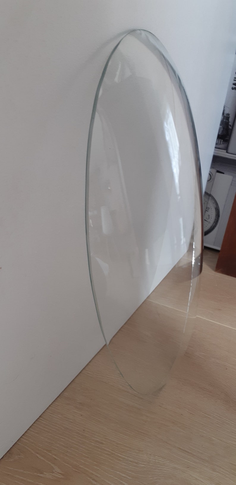 photo vintage coaster Oval curved glass frame
