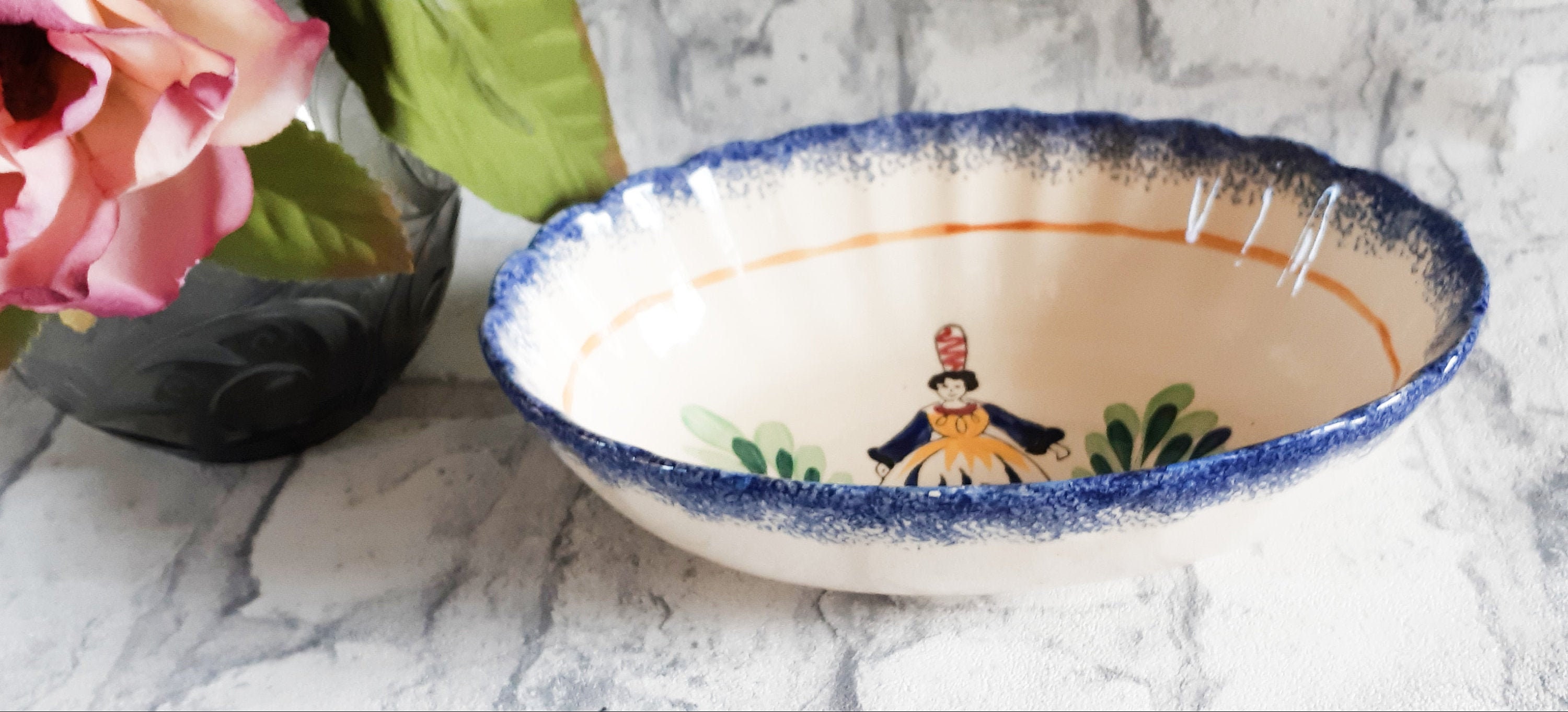 Plat, Ravier Breton, Penmarc'h , Vintage