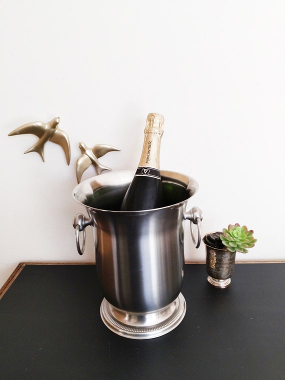 Seau à champagne en inox jean couzon, seau à glace
