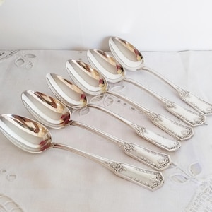 Vintage French silver dessert spoons