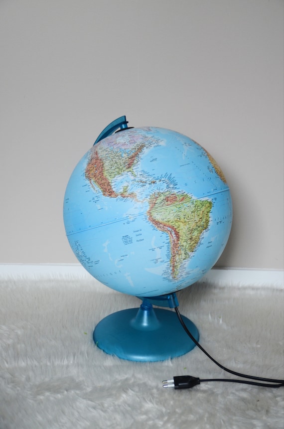 Globe terrestre lumineux ,vintage , Technodidattica , mappemonde