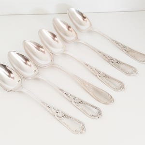 Vintage French silver dessert spoons image 1