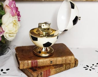 Vintage soccer ball table lighter, 1950s, French vintage