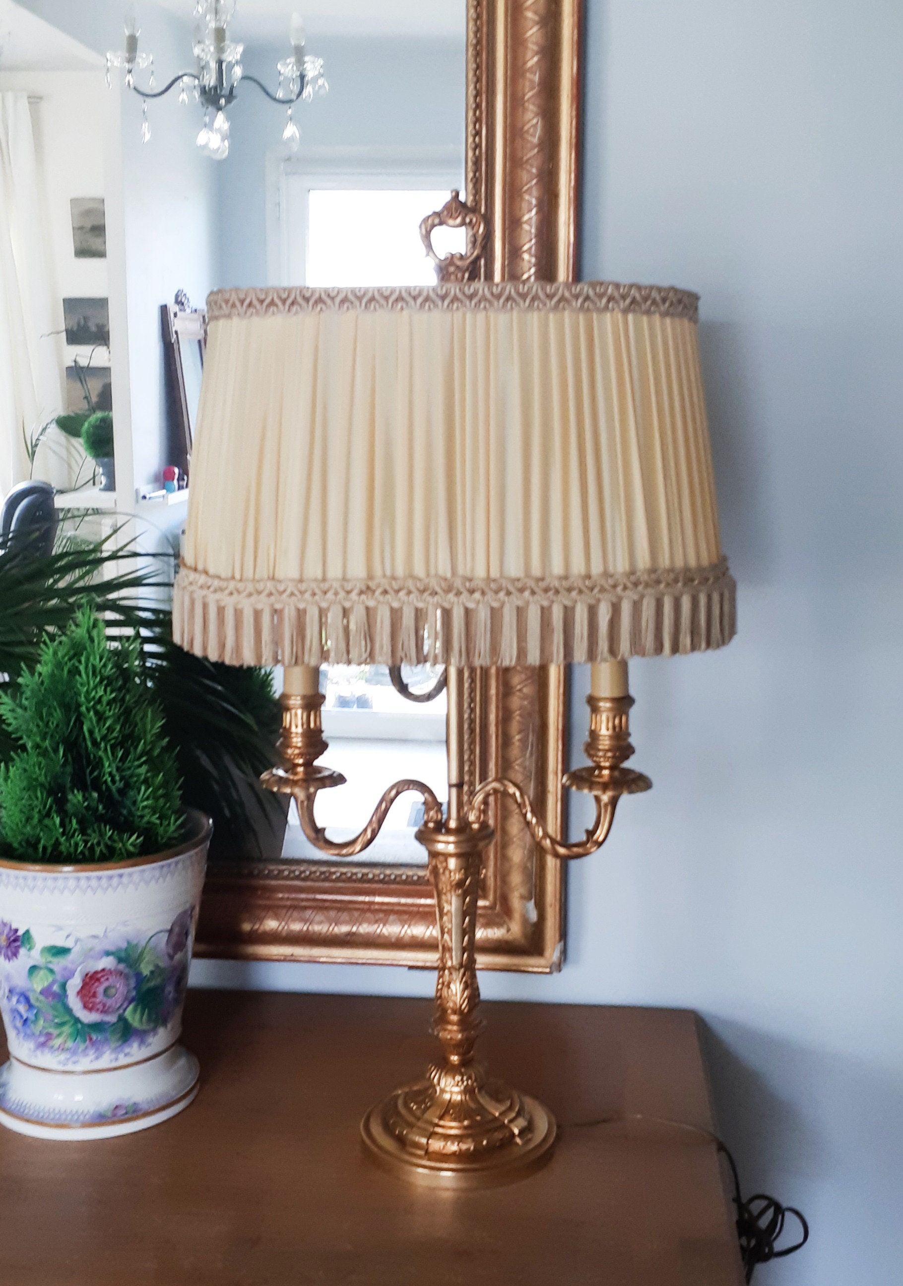 Lampe Bouillotte en Bronze Doré , Style Empire