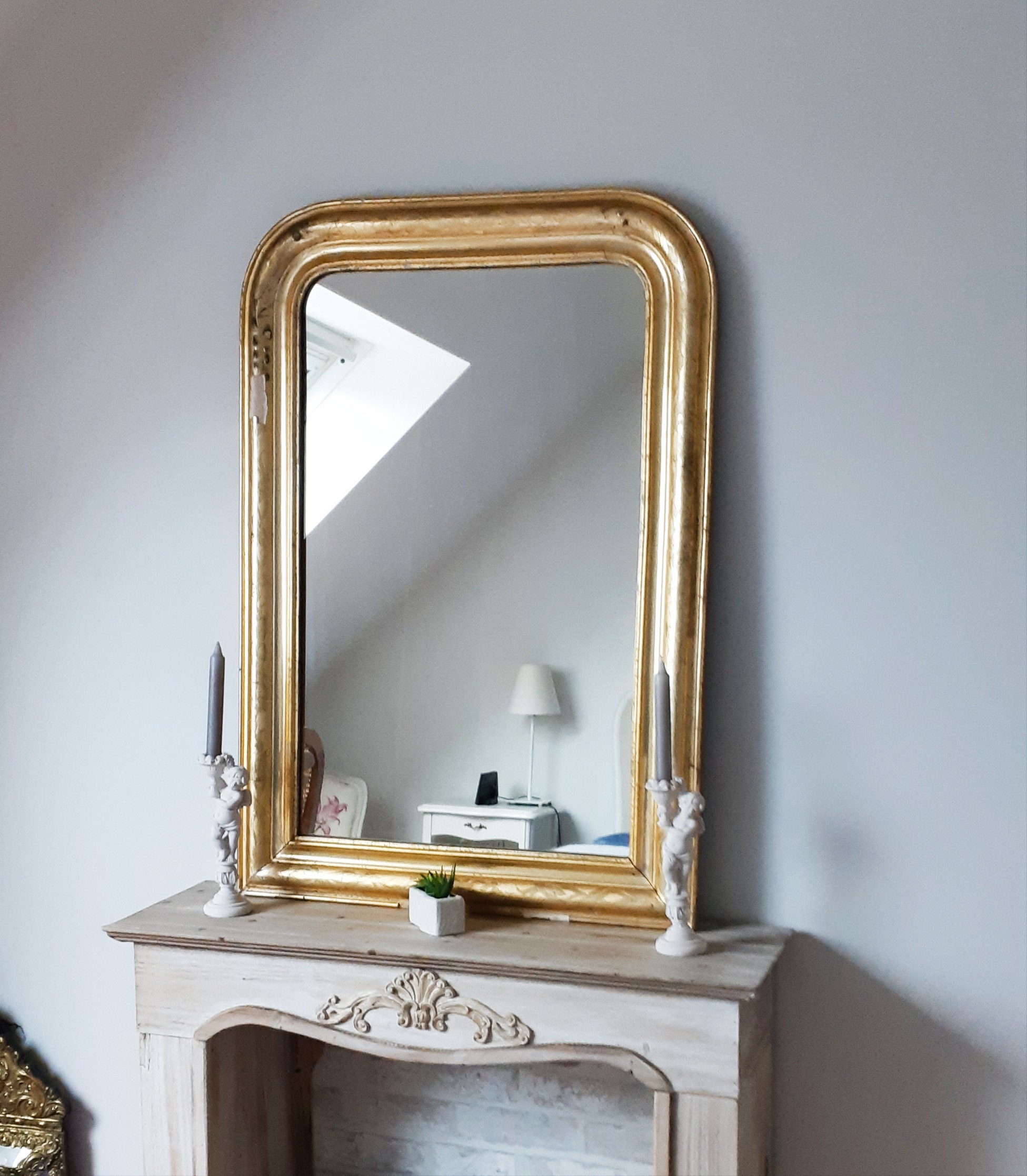 Gold Leaf Mirror Louis Philippe 100 X 70 Cm 
