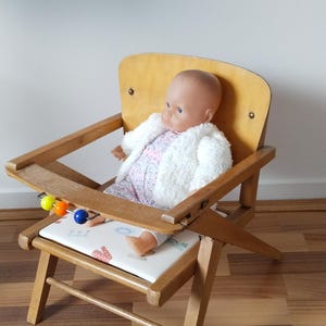 Potty chair, wooden armchair for children, Baumann style, vintage