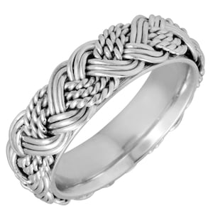 Unique Eternity style Multi Rope Hand Twist Wedding Band, Braided Rings, Basketweave, Rope twist, 14k, 18K, Platinum FREE ENGRAVING
